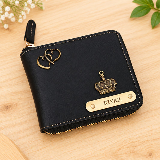 Personalized Premium Leather Unisex Zip Wallet