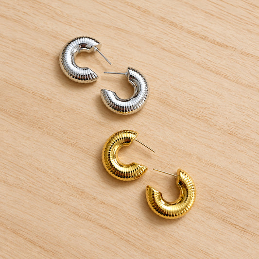 Silver & Golden Hoop Earrings
