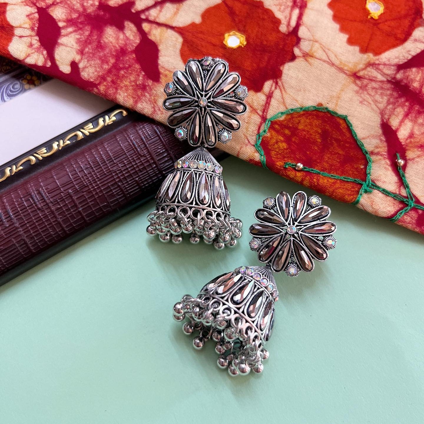 Oxidised Jhumkas for Women – Traditional Ethnic Earrings