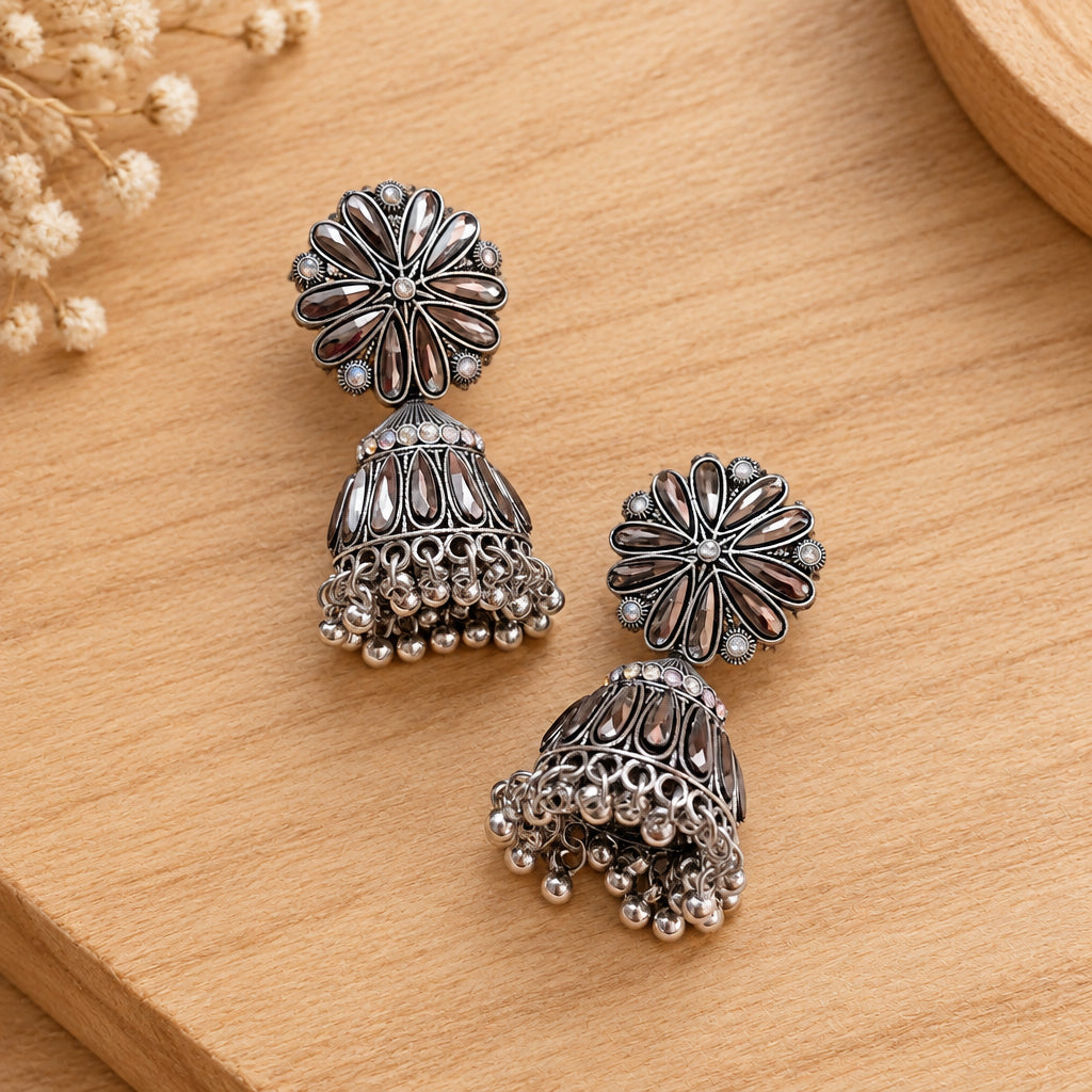 Oxidised Jhumkas for Women – Traditional Ethnic Earrings
