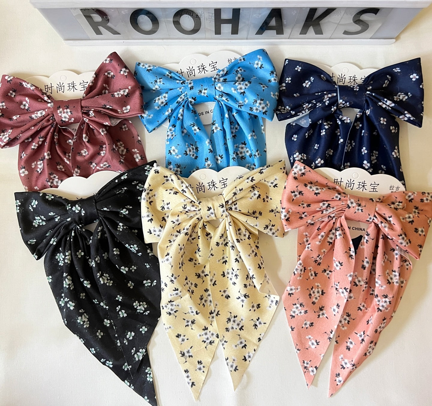 Printed Bow Clips