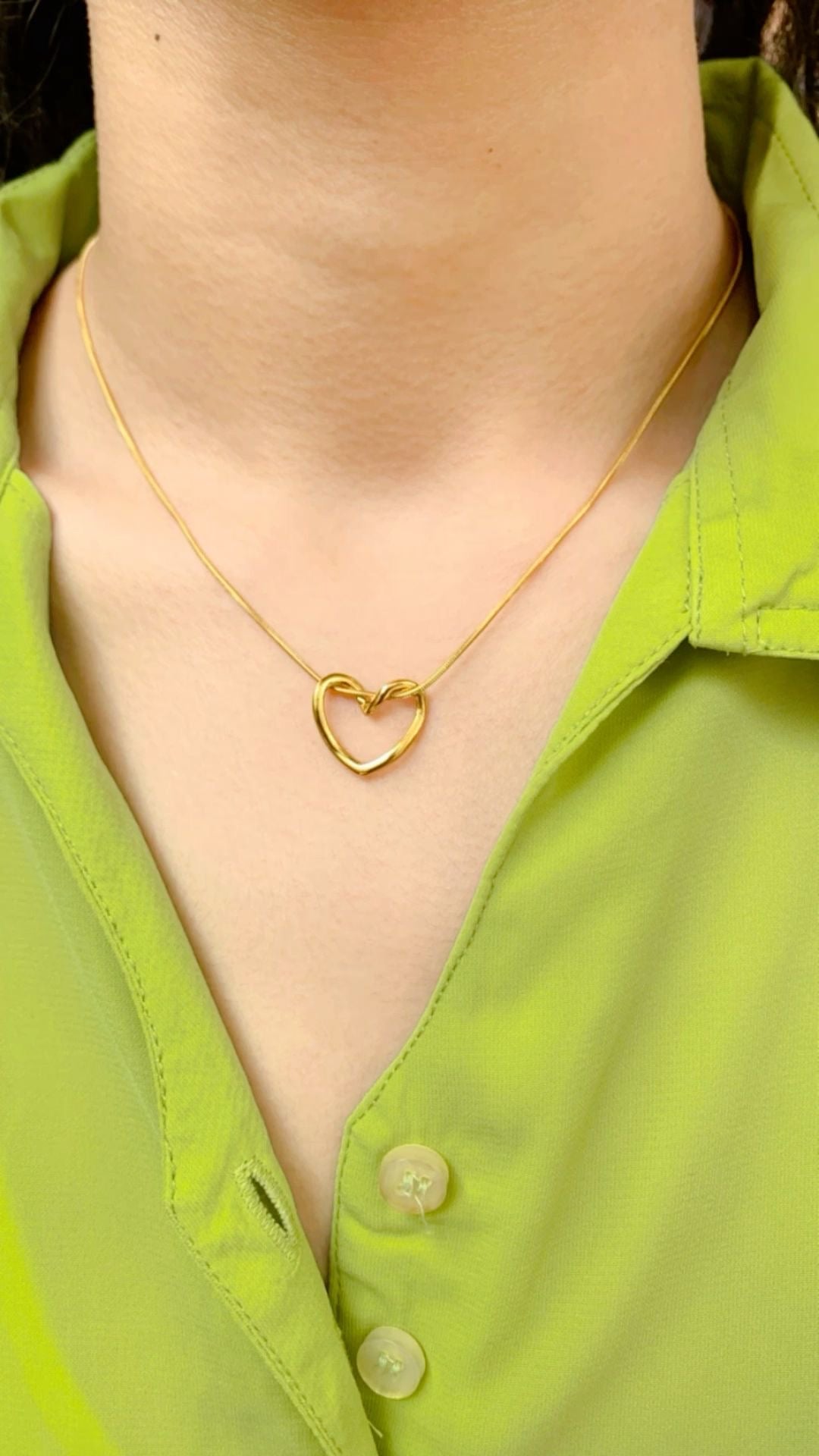 Anti Tarnish Heart Necklace
