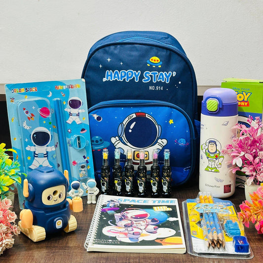 Space Theme Budget Hamper | Picnic Bag with Bottle & Stationery Set