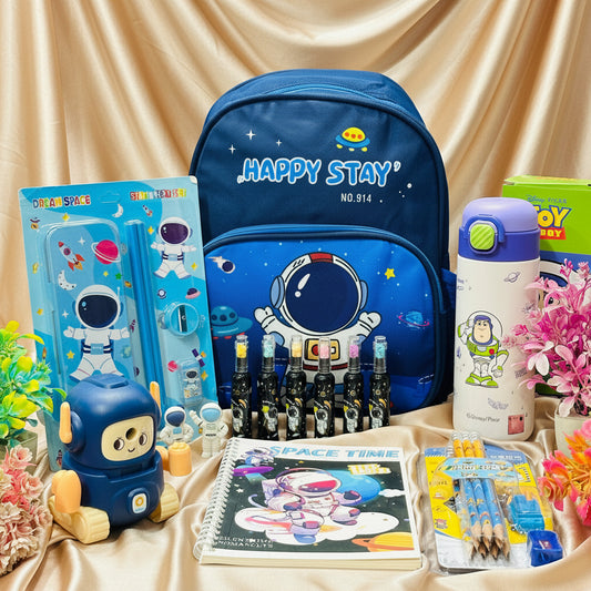 Space Theme Budget Hamper | Picnic Bag with Bottle & Stationery Set