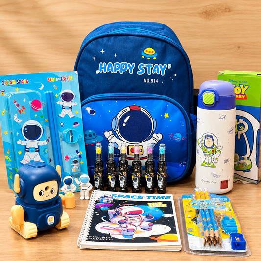 Space Theme Budget Hamper | Picnic Bag with Bottle & Stationery Set