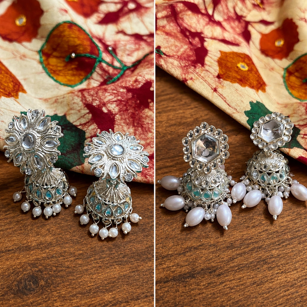 Statement Kundan Earrings | Jhumkas