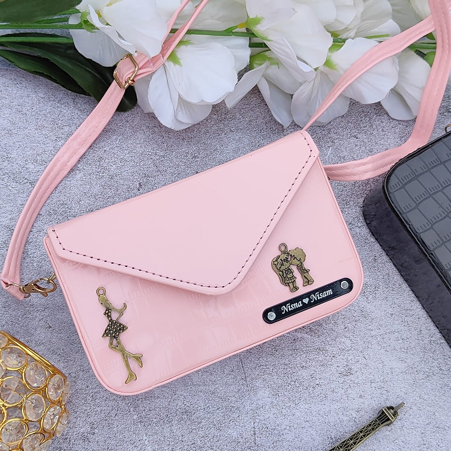 Personalized Croc Leather Sling Bag For Women