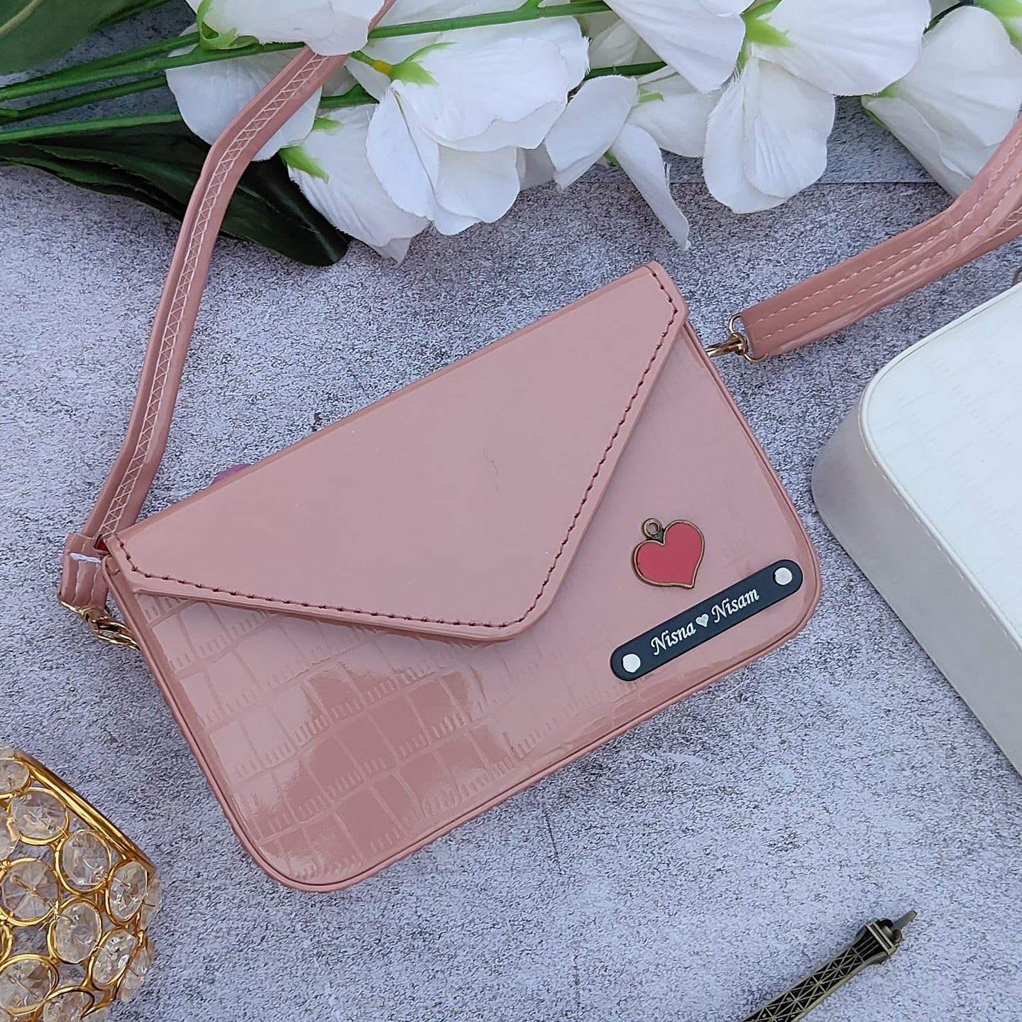 Personalized Croc Leather Sling Bag For Women