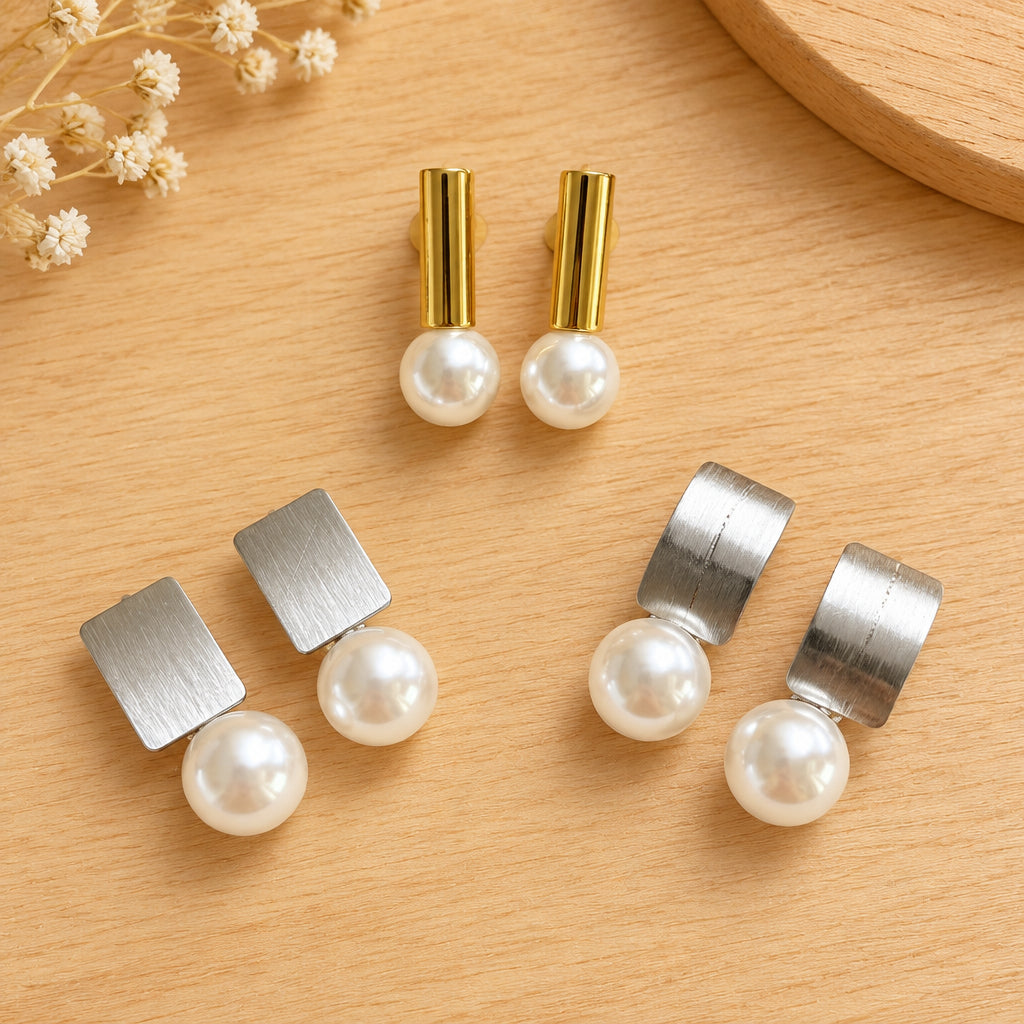 Trendy Pearl Western Earrings
