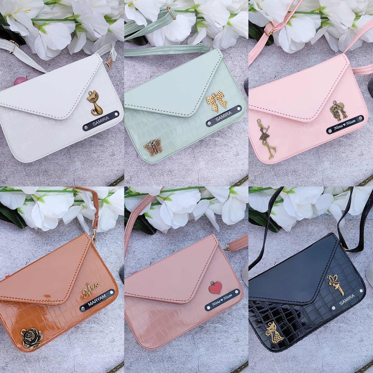 Personalized Croc Leather Sling Bag For Women