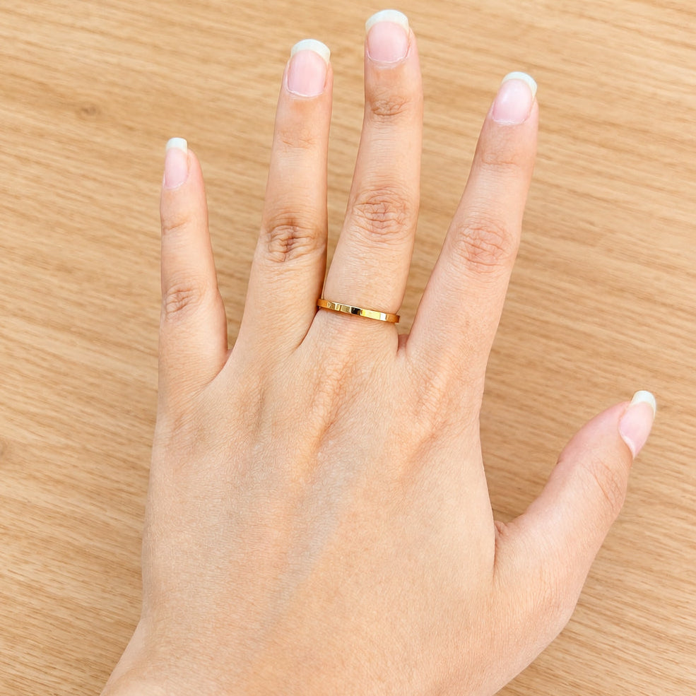 Golden Minimal Anti-Tarnish Ring