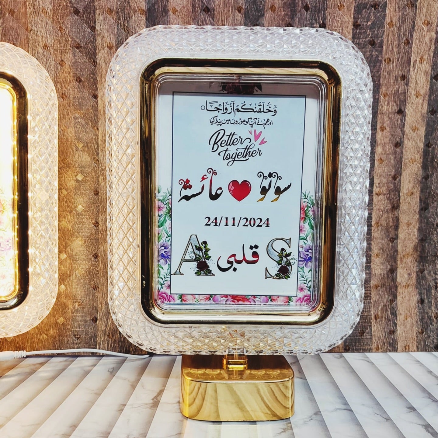 Personalized Mirror Lamp With Photo and Text