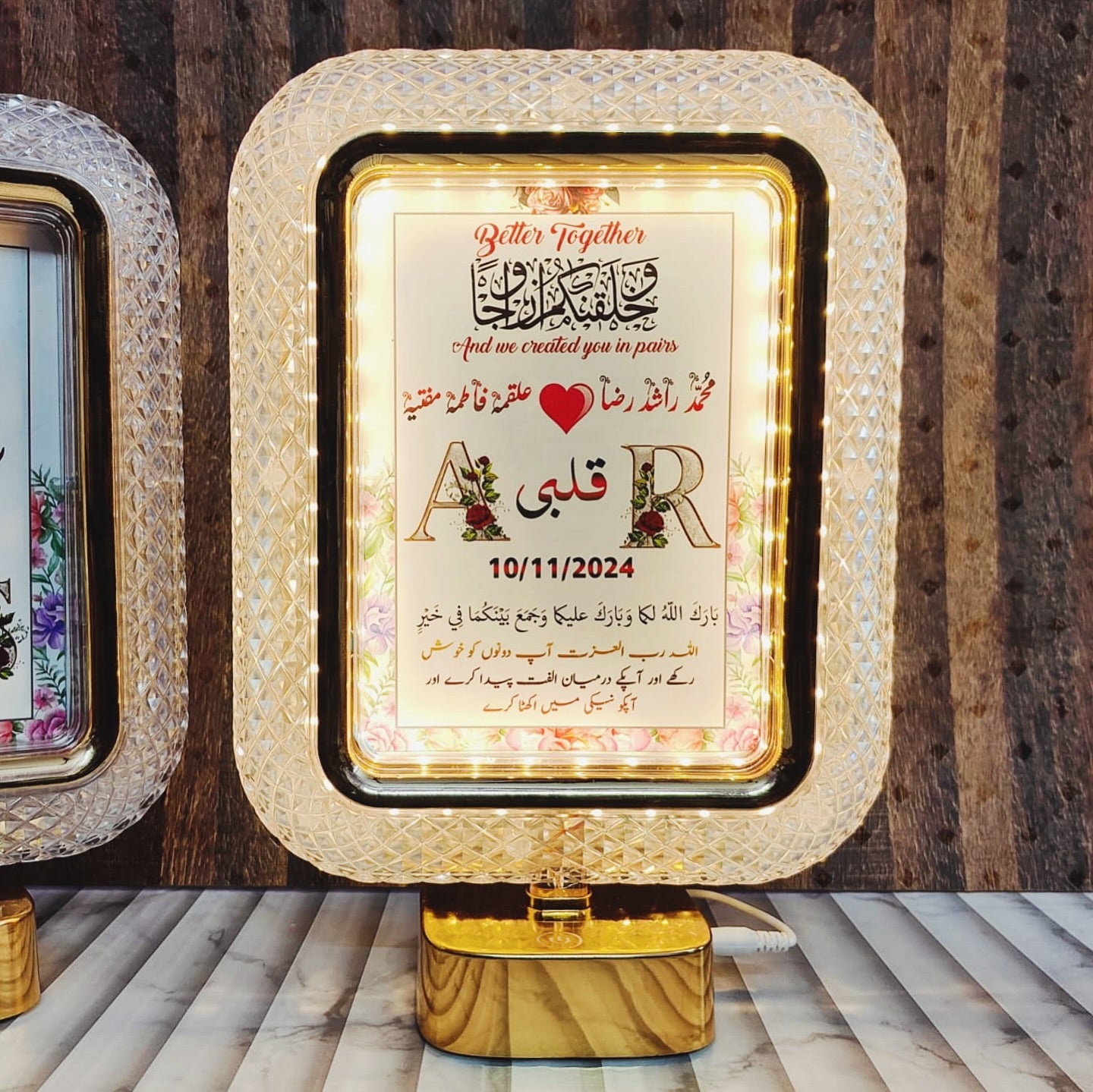 Personalized Mirror Lamp With Photo and Text