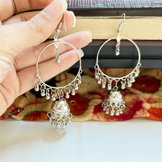 Beautiful Silver Hanging Jhumkas