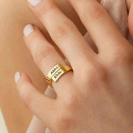 Personalized Unisex Name Couple Ring