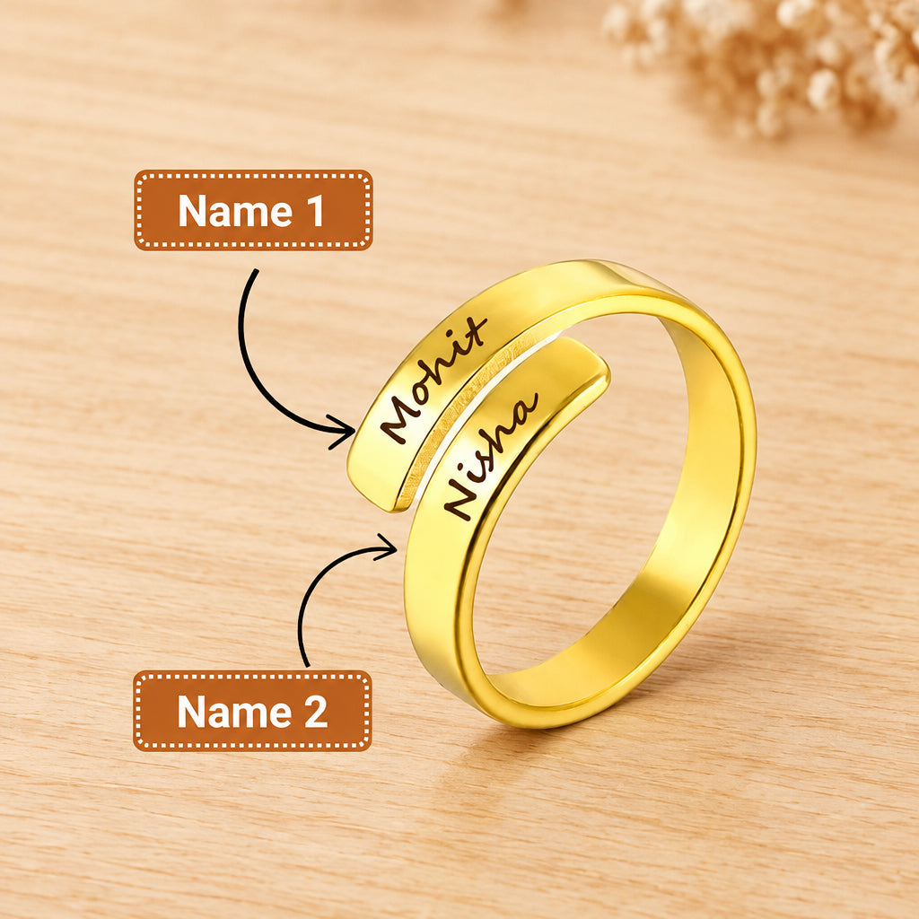 Personalized Unisex Name Couple Ring