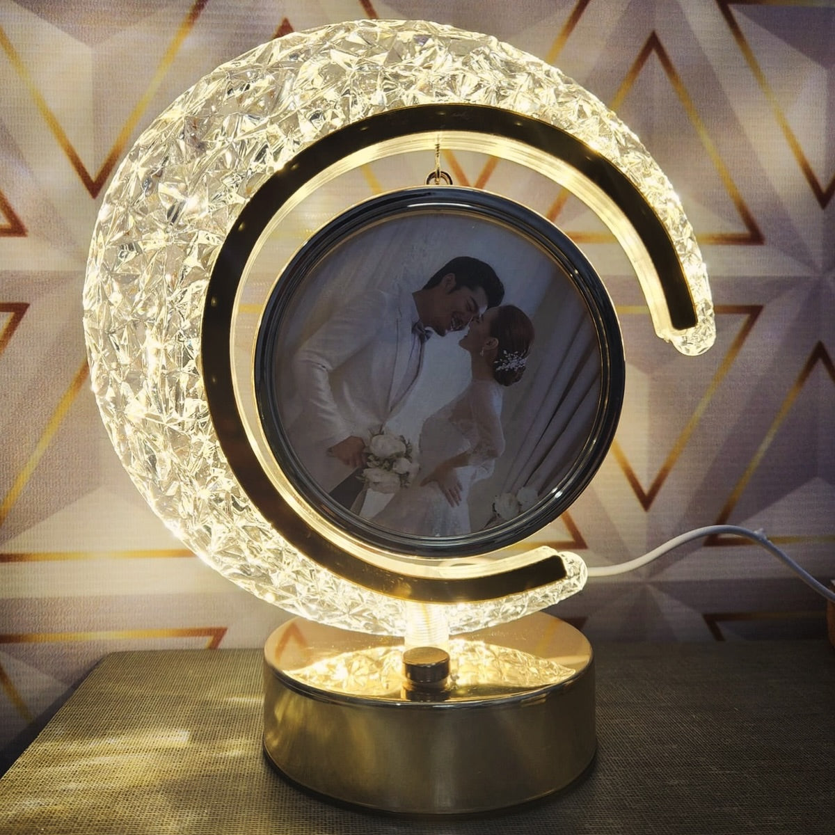Personalized Mirror Lamp With Photo and Text