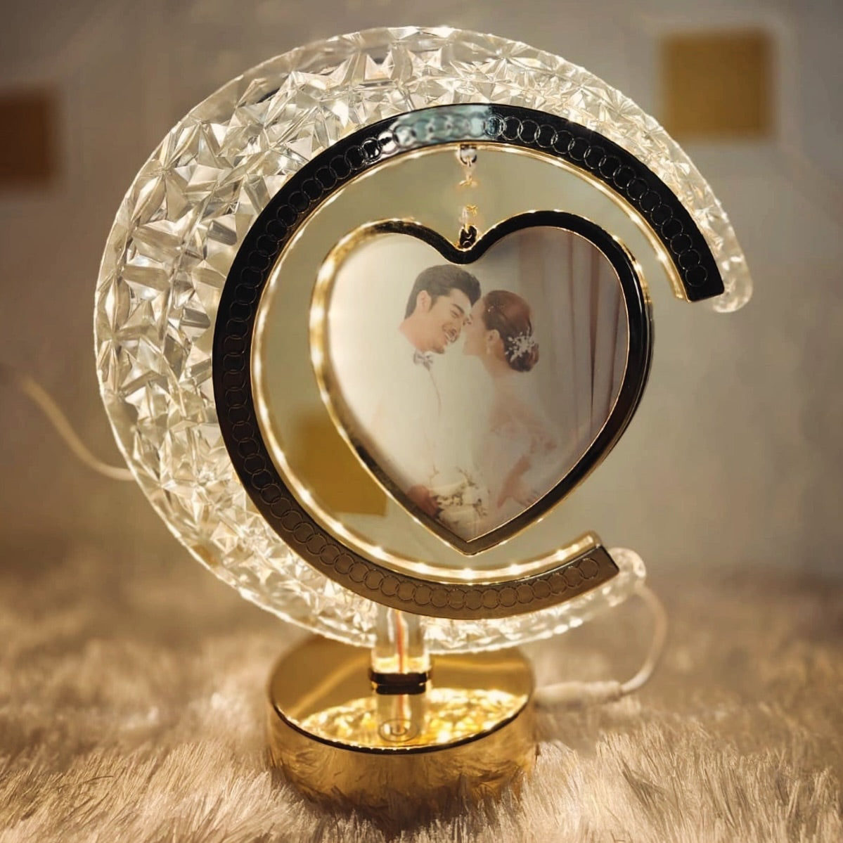 Personalized Mirror Lamp With Photo and Text