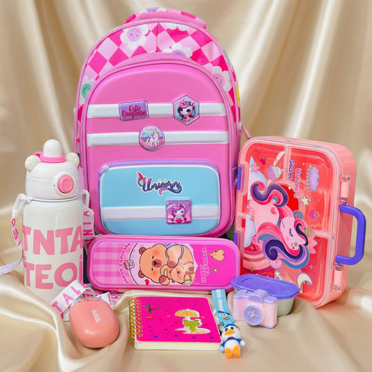 Back to School Hamper | 15 Inch Backpack with Bottle, Lunch Box & Essentials