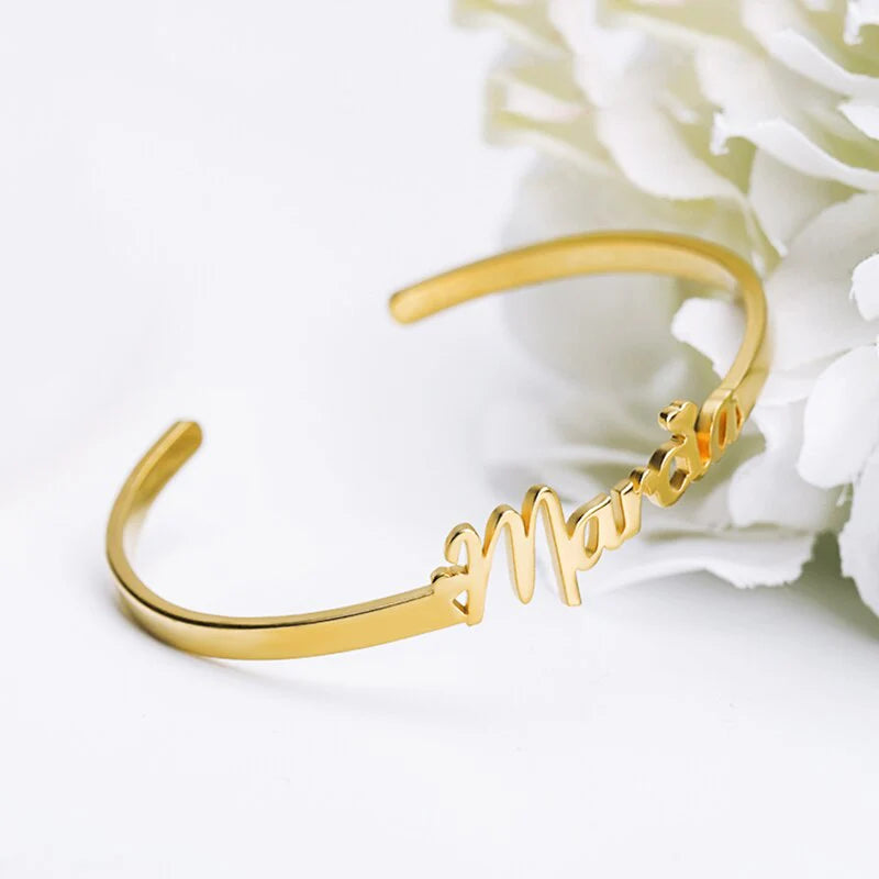 Personalized Golden Adjustable Name Kada