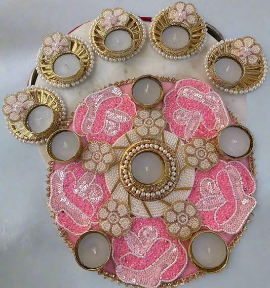 Beaded Floral Rangoli Set | Premium Festive Edition