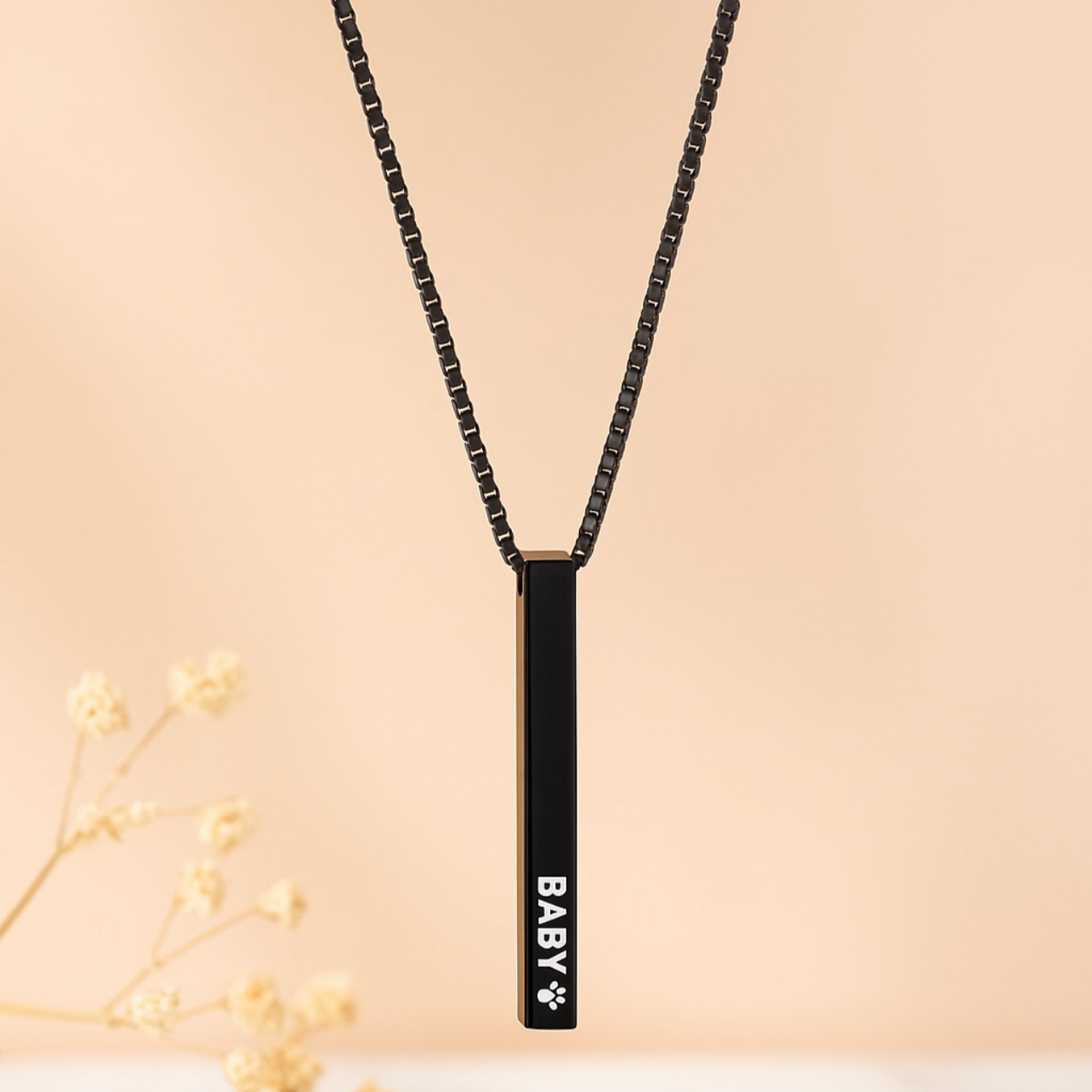 Personalized Stainless Steel Bar Pendant Necklace
