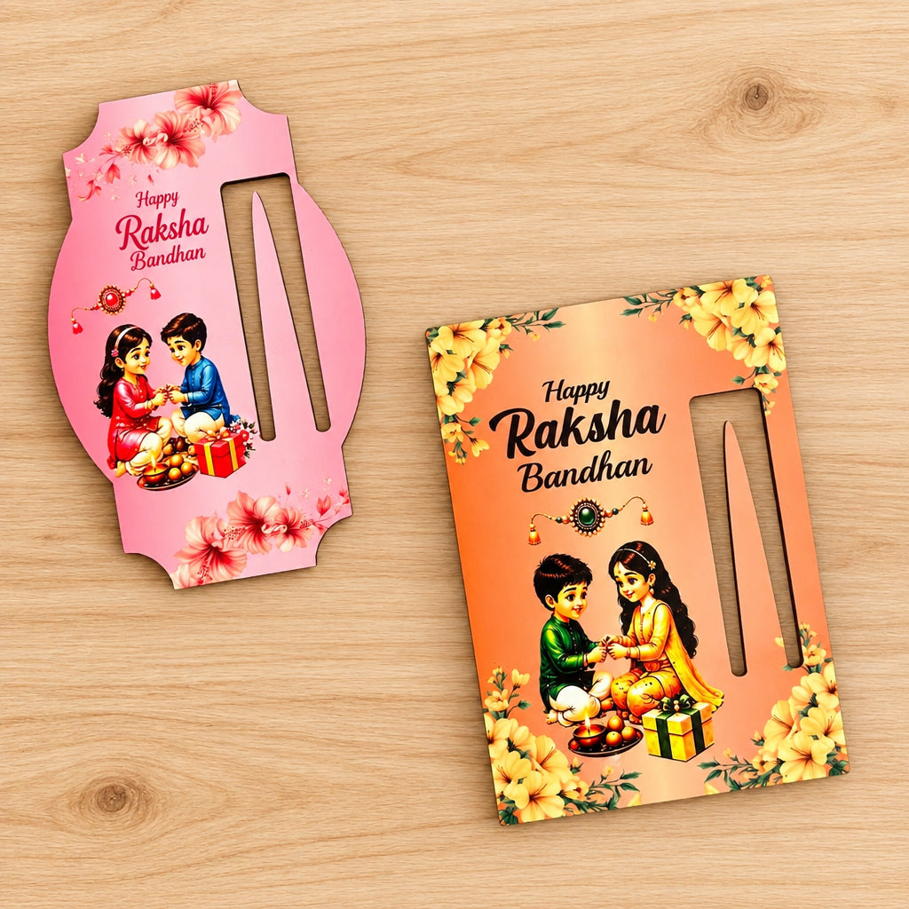 Set of 2 MDF Money Envelopes - Raksha Bandhan Special