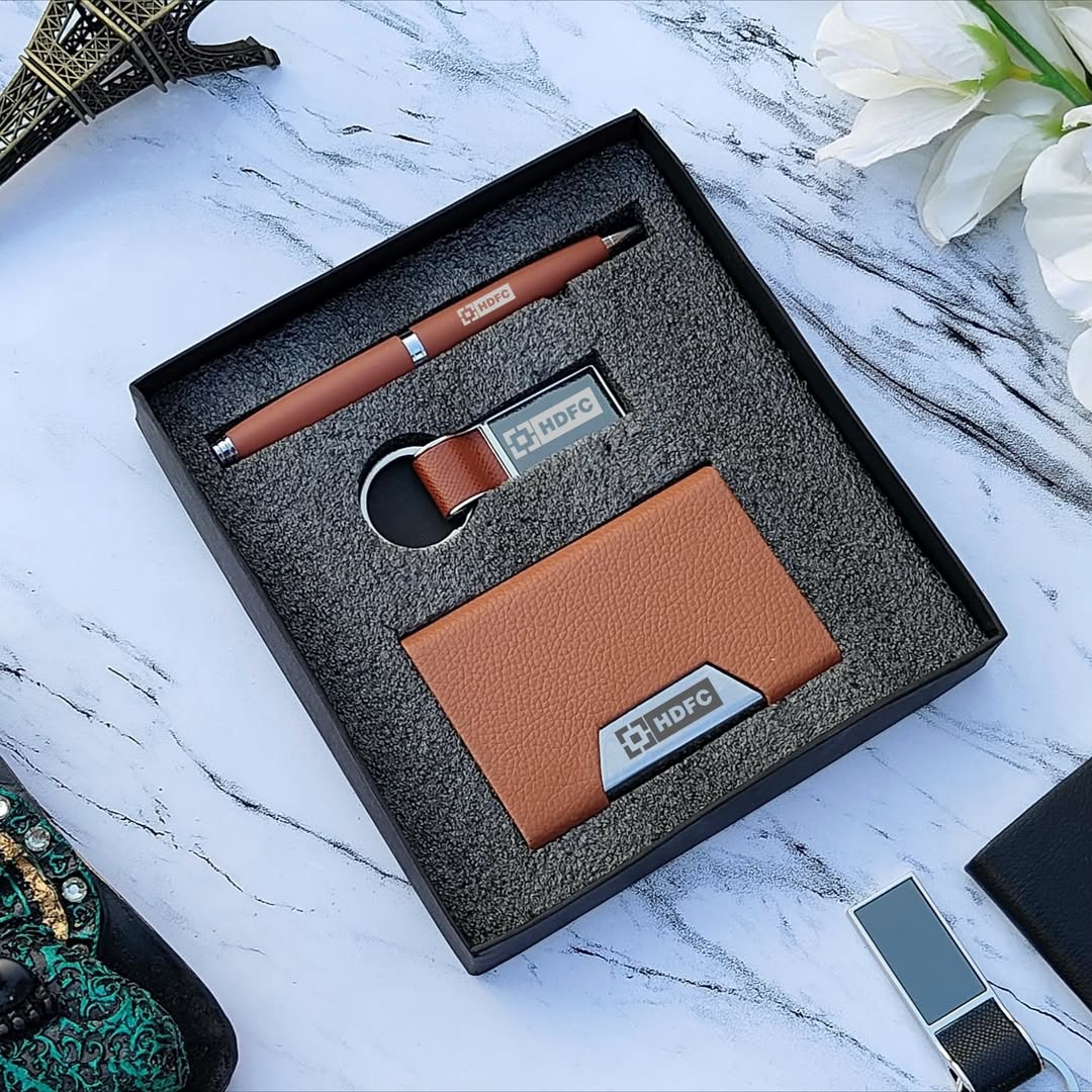 Personalized Card Holder Case, Pen and Keychain Combo