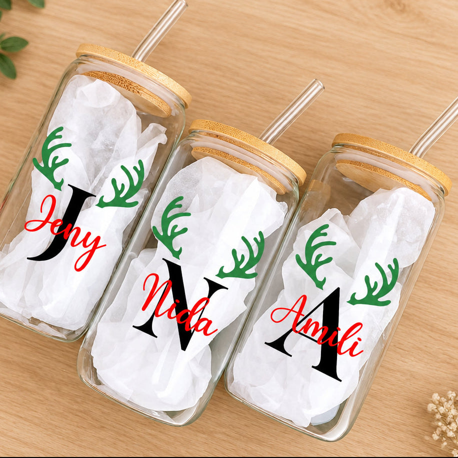 Personalised Christmas Glass Sipper