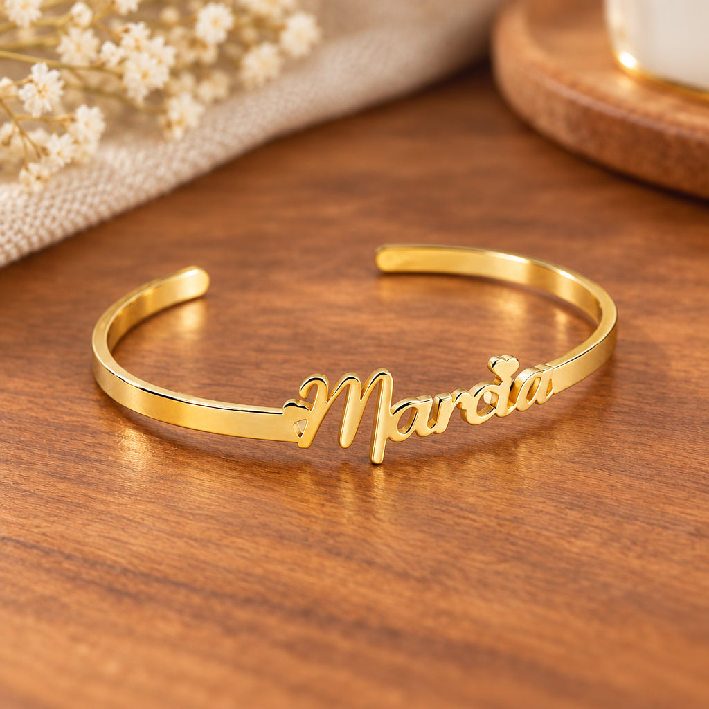 Personalized Golden Adjustable Name Kada