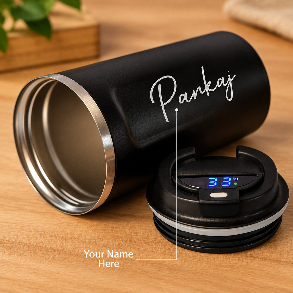 Personalized Travel Mug With Temperature Display