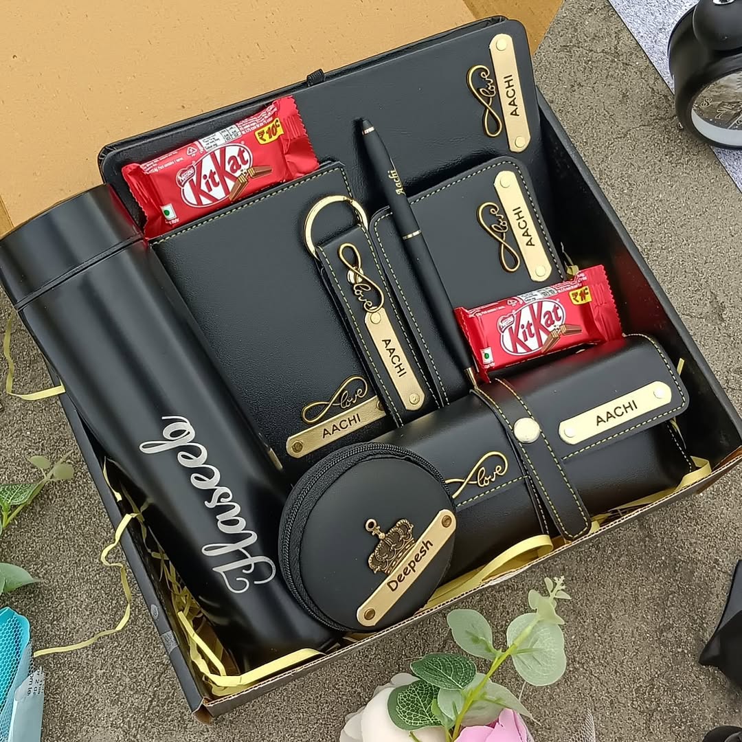 9 in 1 Personalized All Black Hamper