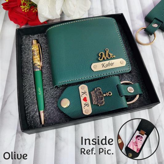 Classic Men’s Personalized Hamper – Wallet, Pen & Keychain