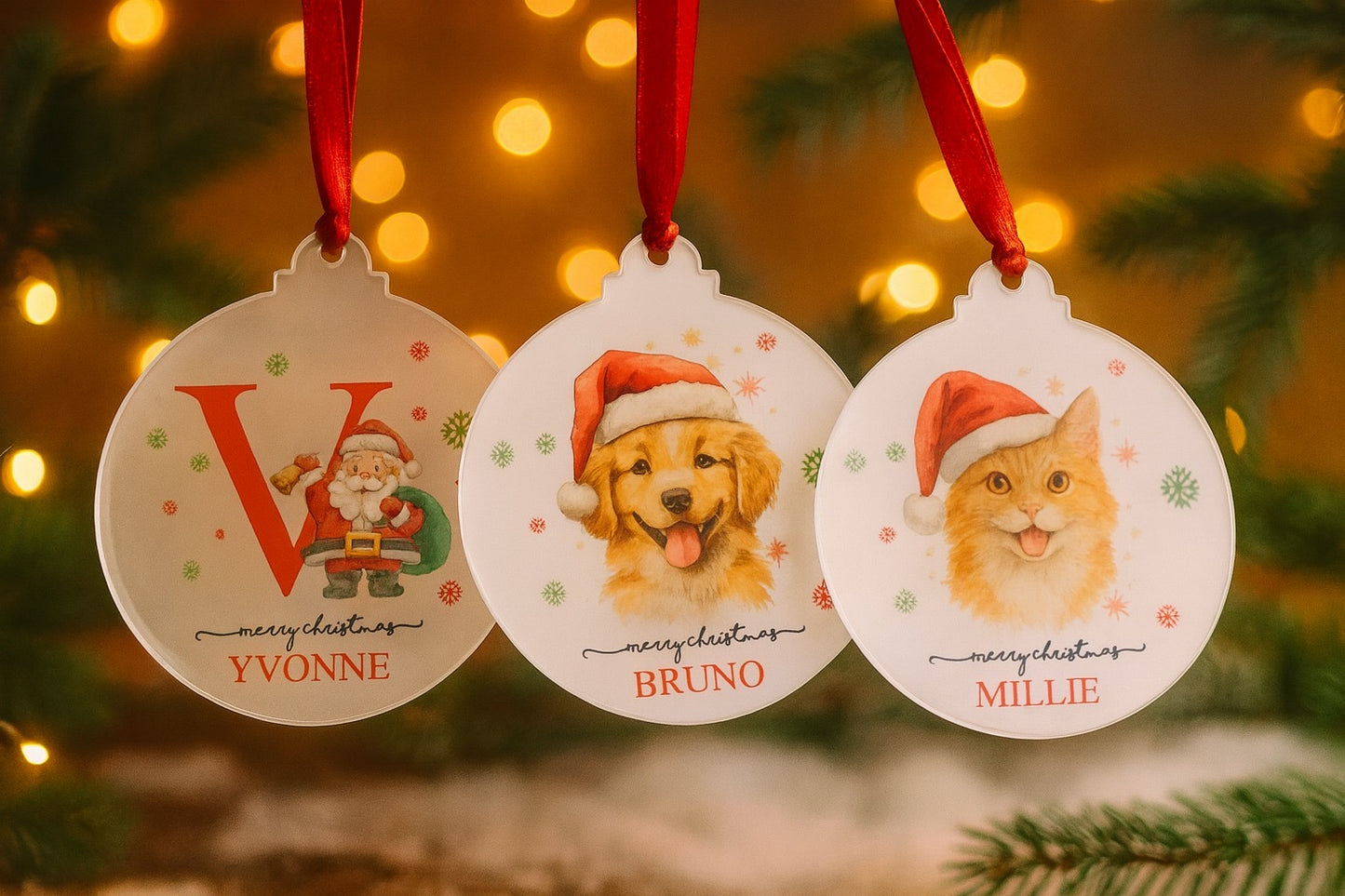 Personalised Acrylic Christmas Ornaments