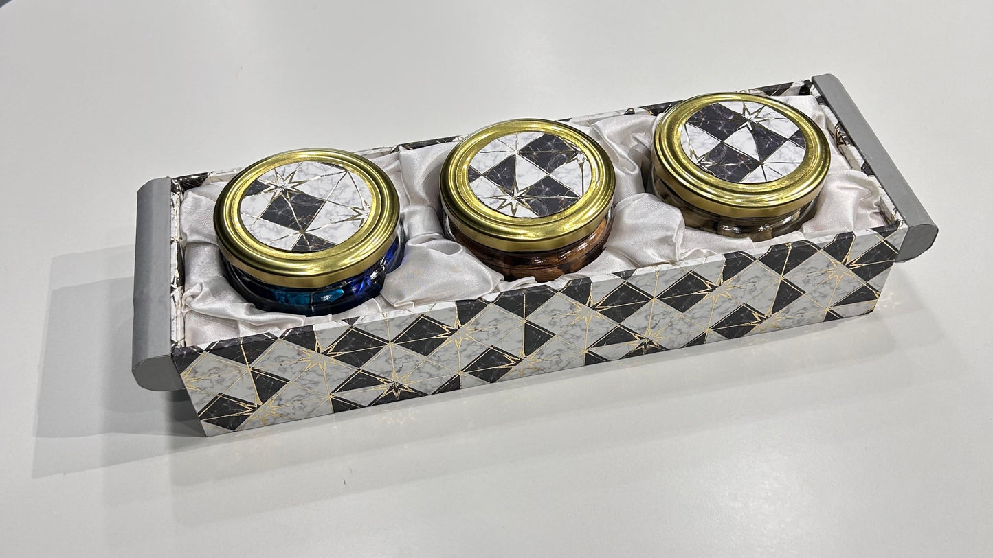 Set of 3 Dry Fruit Jar Tray