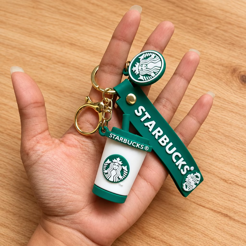 Premium Starbucks-Inspired Keychains