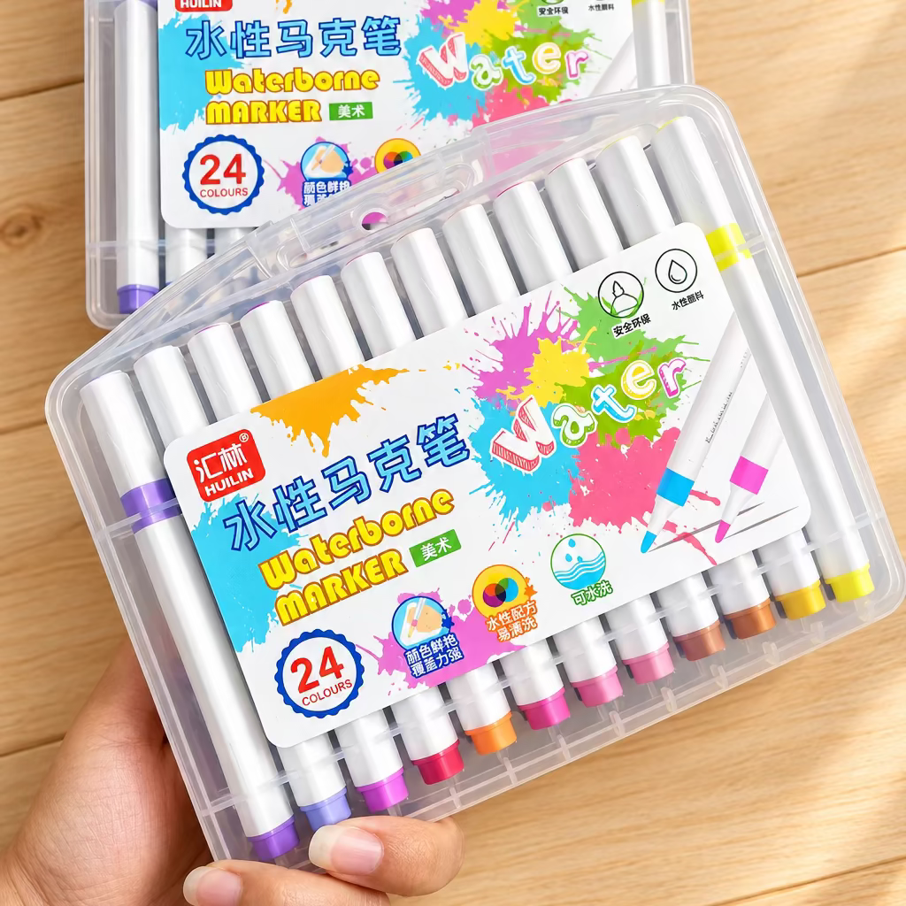 24 Set Water-Based Markers – Colouring & Drawing Pens
