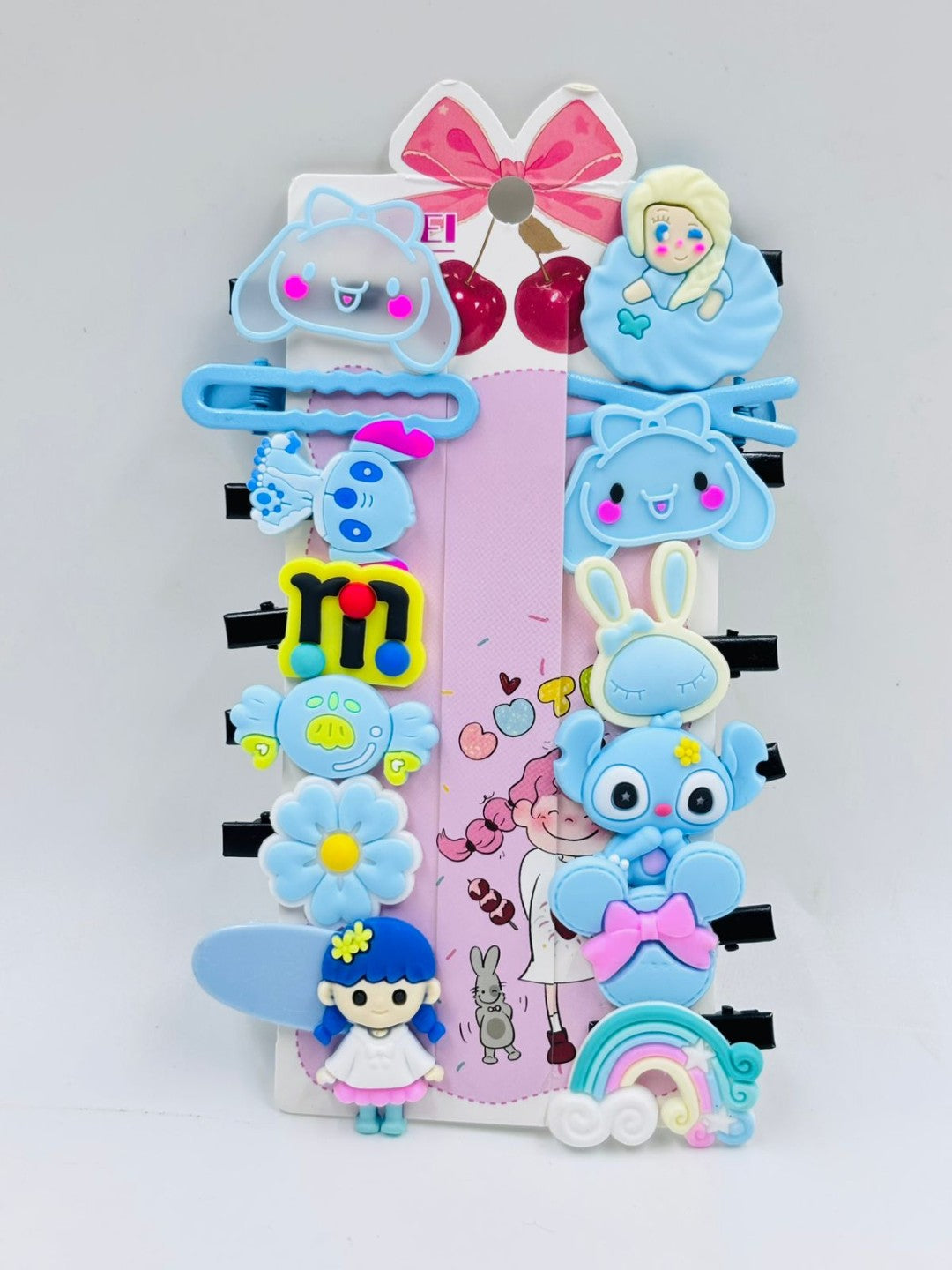 All Blue Hairclips Card