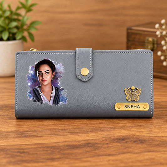 2 Fold Artistic Photo Printed Ladies Wallet