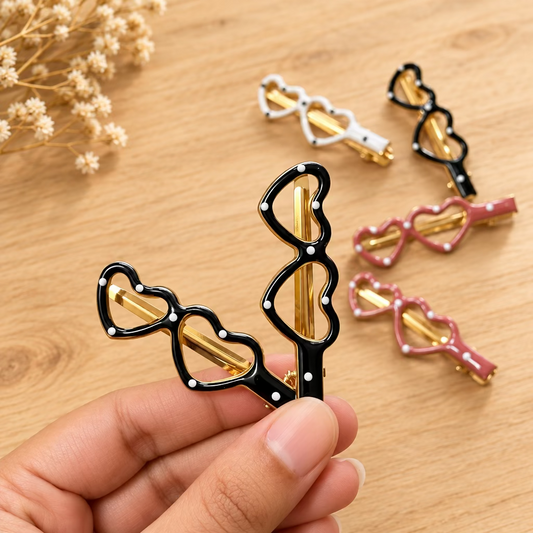Cute Heart-Shaped Clips Set