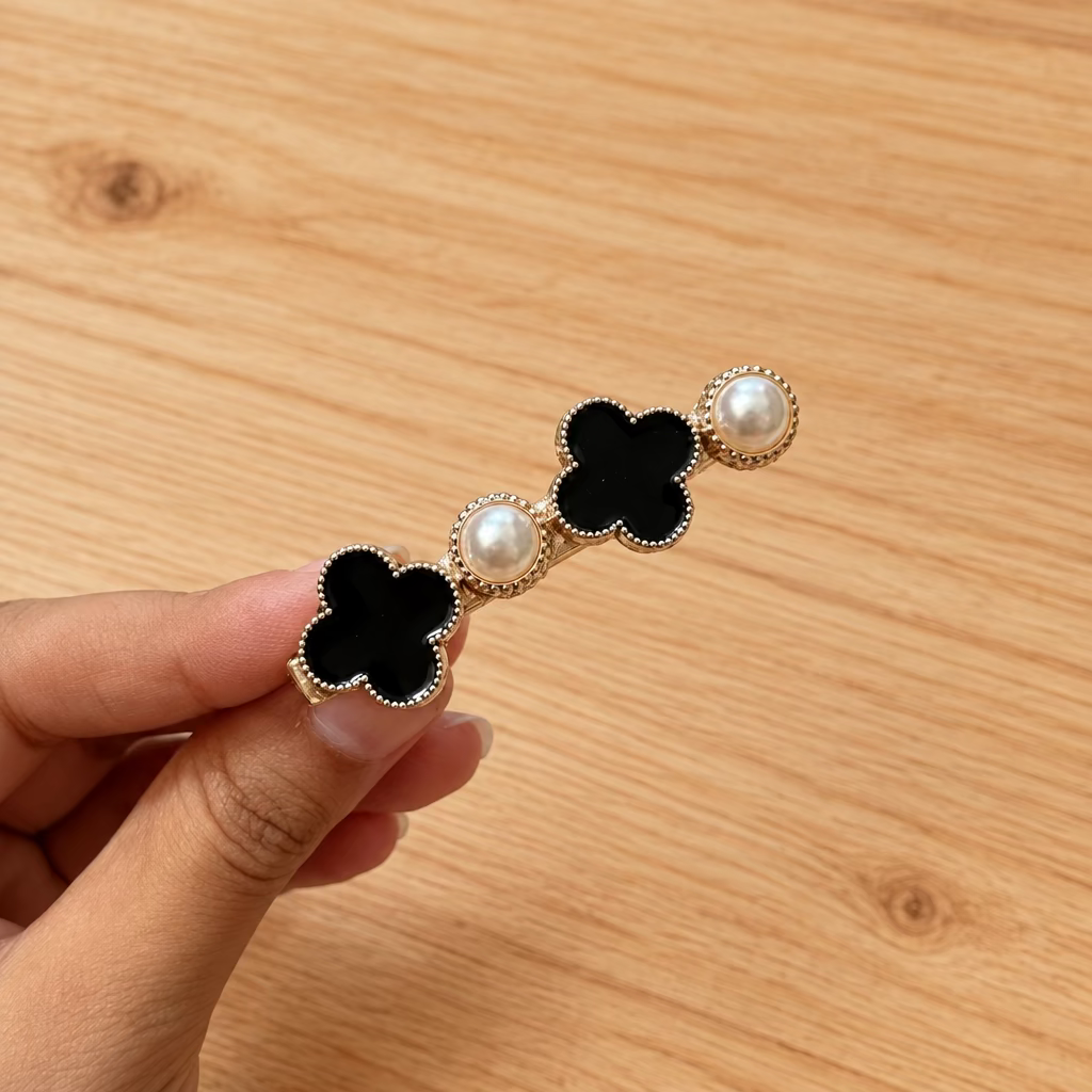 Black Clover & Pearl Hair Pin