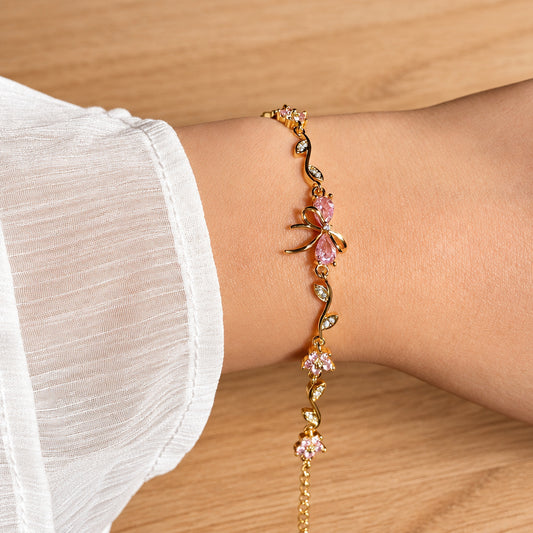Premium Anti-Tarnish Bow & Floral Bracelet