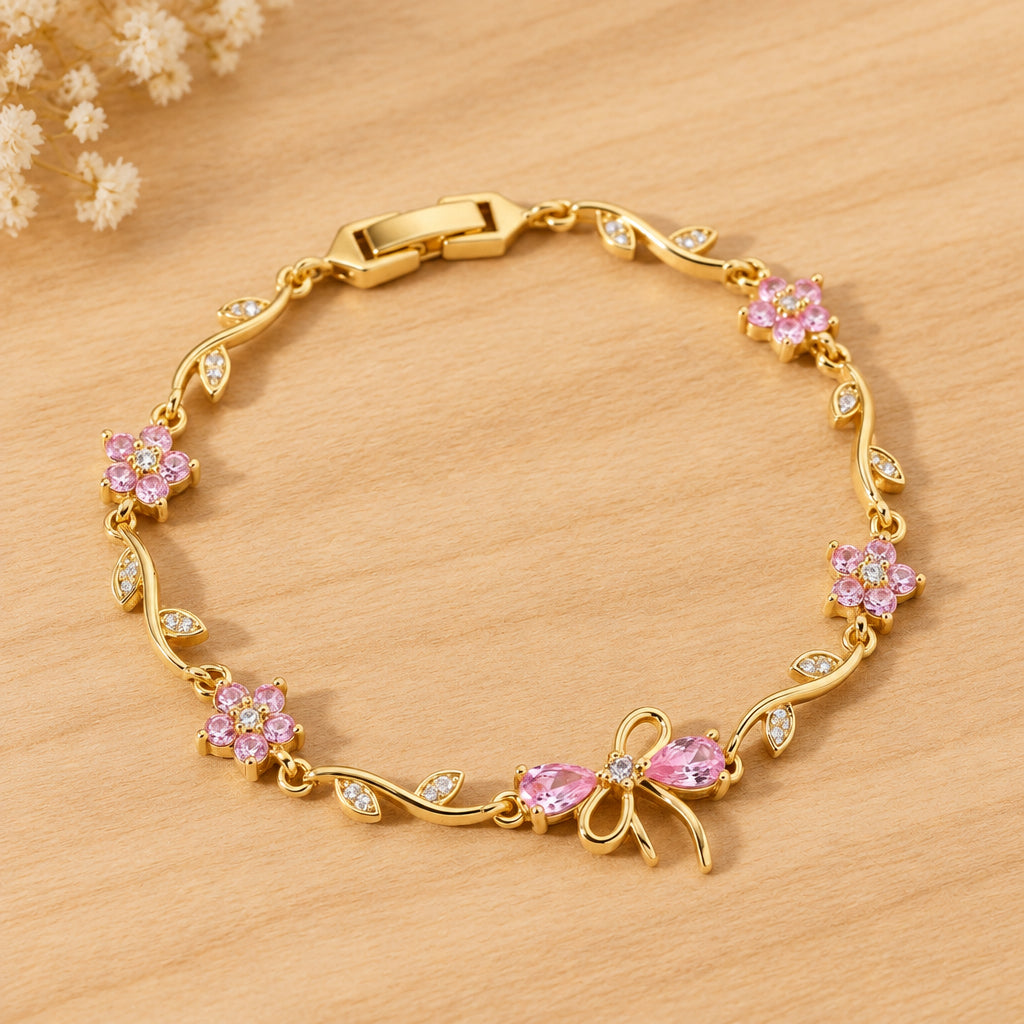 Premium Anti-Tarnish Bow & Floral Bracelet