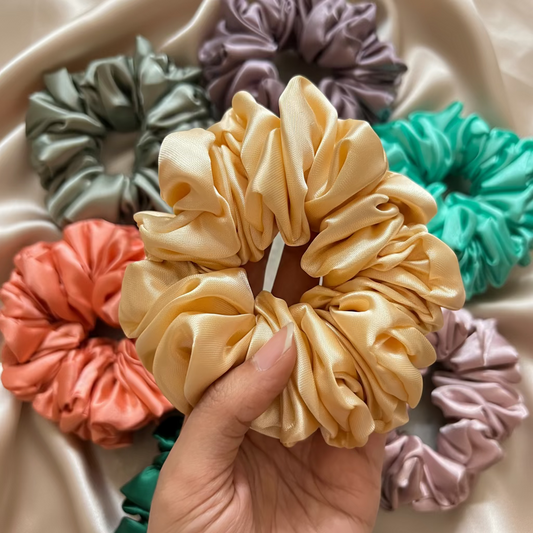 Fluffy Satin Scrunchies