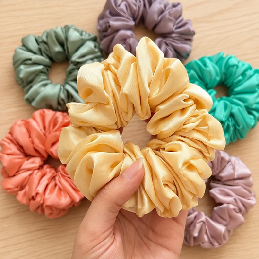 Fluffy Satin Scrunchies