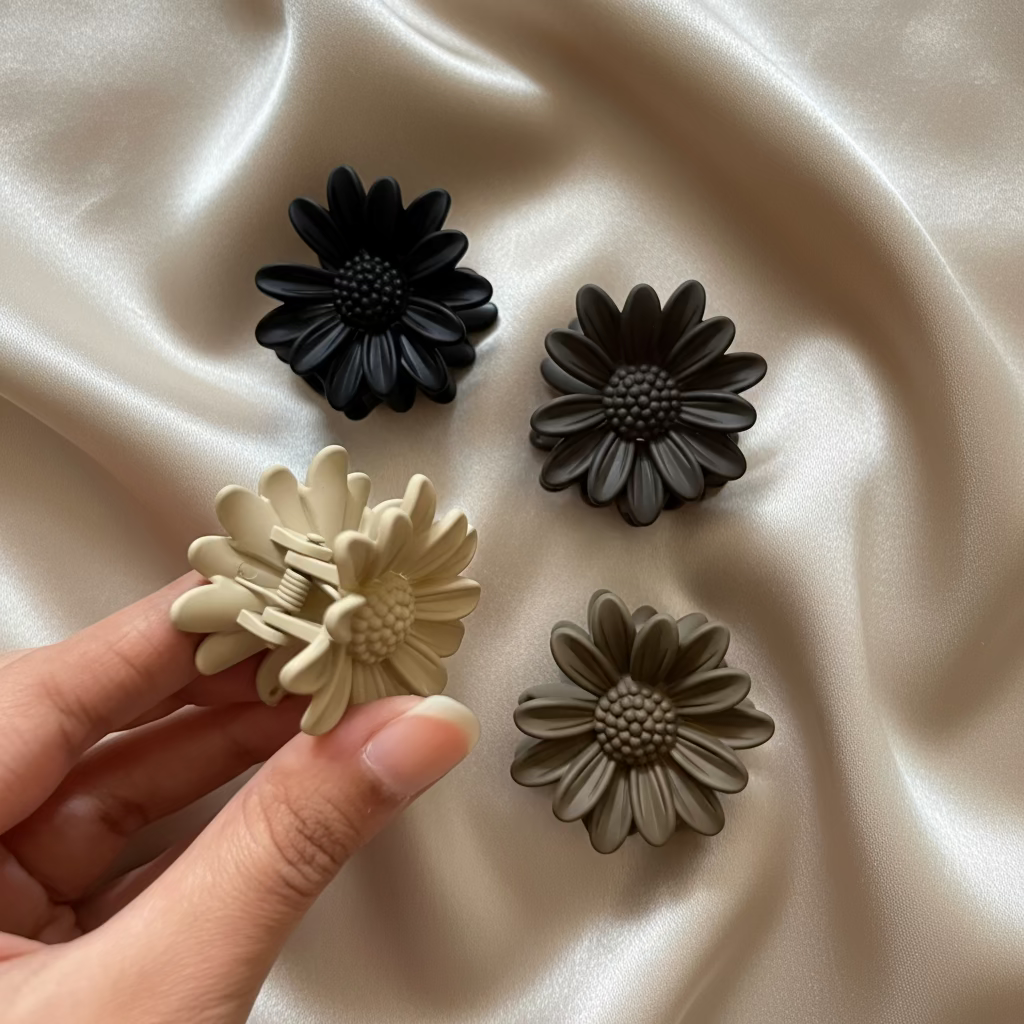 Matte Flower Hair Claws