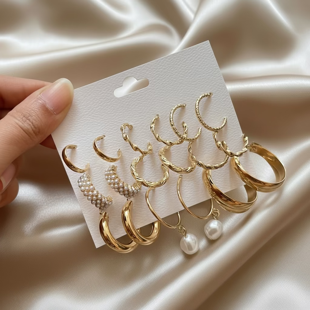 Trendy 9 Earrings Combo Set