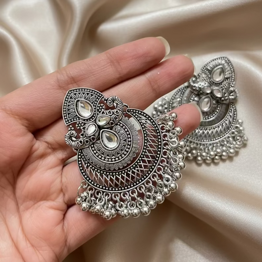 Oxidised Bohemian Jhumkas – Trendy Ethnic Style