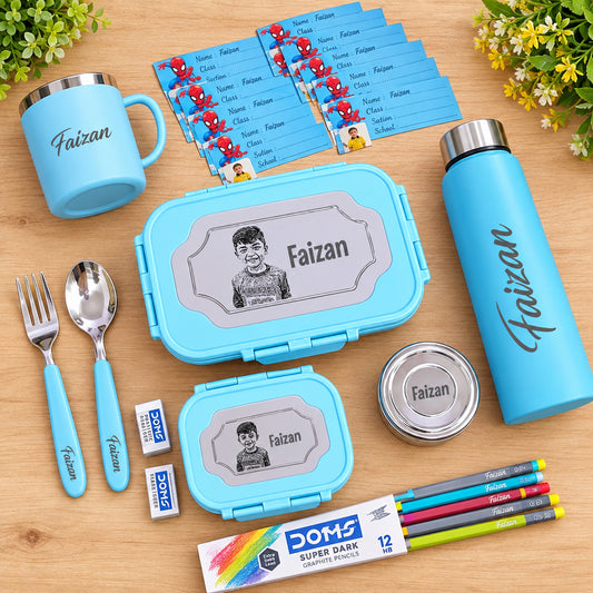 Personalized Kids Special Stainless Steel Essential Combo