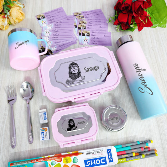 Personalized Kids Special Stainless Steel Essential Combo